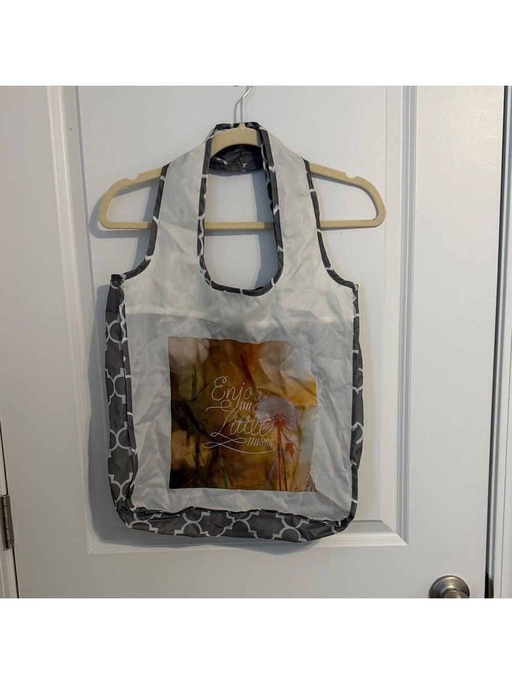 Chic Gray and White Tote Bag